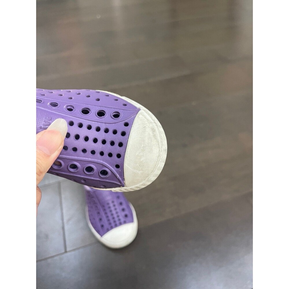 Native Little Girls Jefferson Lilac Rubber Waterproof No Lace Slip On Shoe Sz C5 - Picture 3 of 5